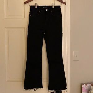 Black Zara jeans, mini flare, high rise